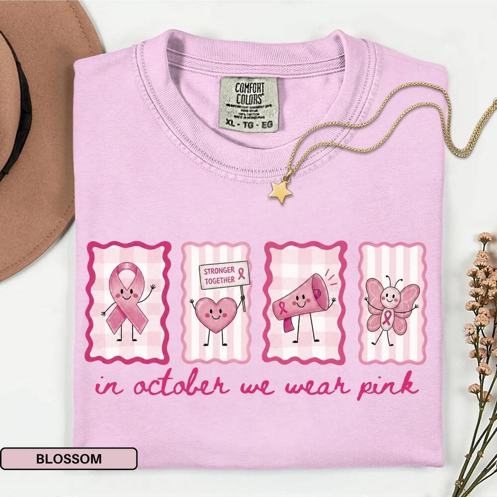 Shirt In October We Wear Shirt Cancer Awareness Ribbon